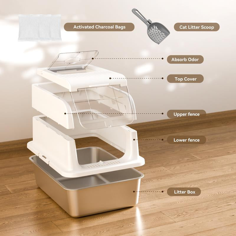 Cat Litter Box with Scoop and Lid