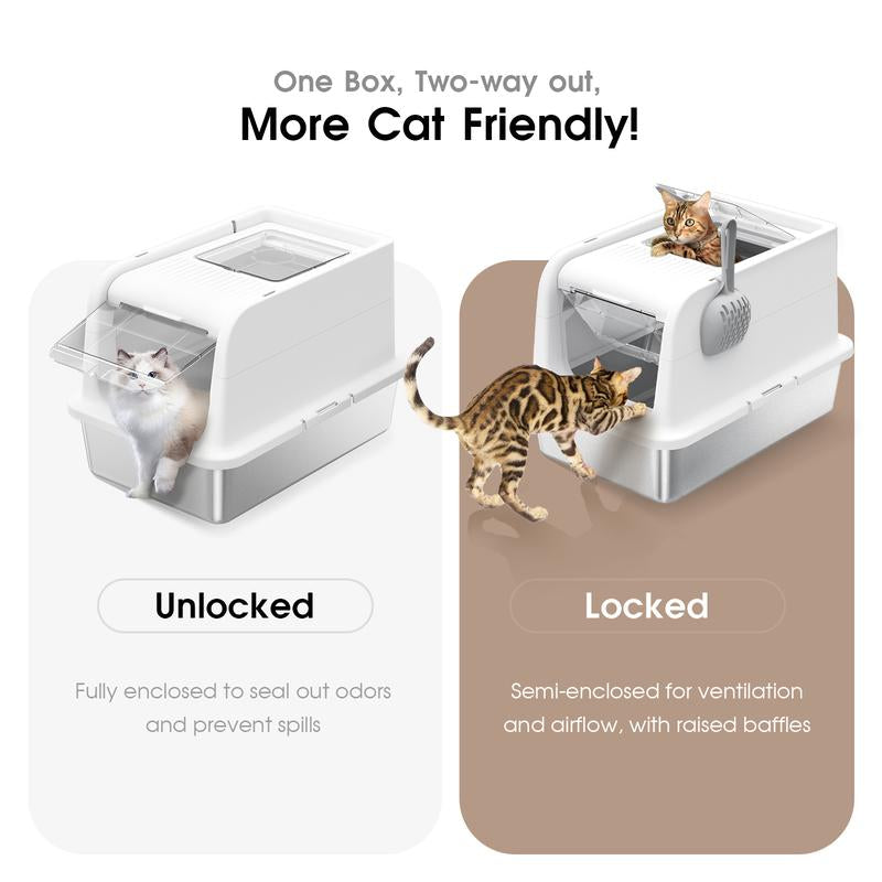 Cat Litter Box with Scoop and Lid